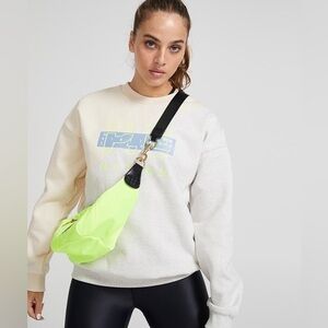 PE NATION First Position Sweatshirt in Pearled Ivory Grey Size XS